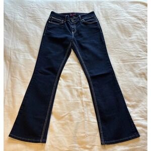 Wrangler Women's Jeans 10 Dark Blue Retro Mae Mid-rise Dark Stretch Cowboy Rodeo